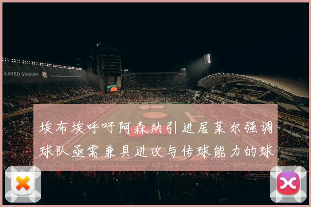 埃布埃呼吁阿森纳引进居莱尔强调球队亟需兼具进攻与传球能力的球员